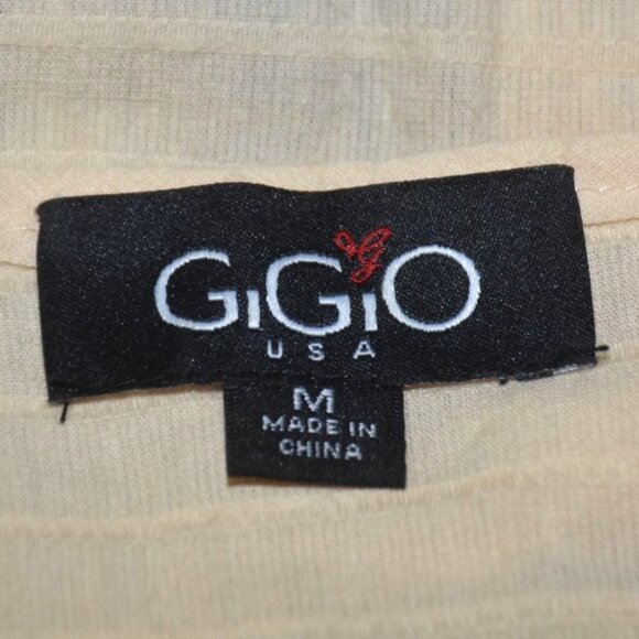 Gigio USA Boutique Cream Boho Peasant Blouse Size M Tassels Ruffle Cutout Sleeve - Picture 9 of 11